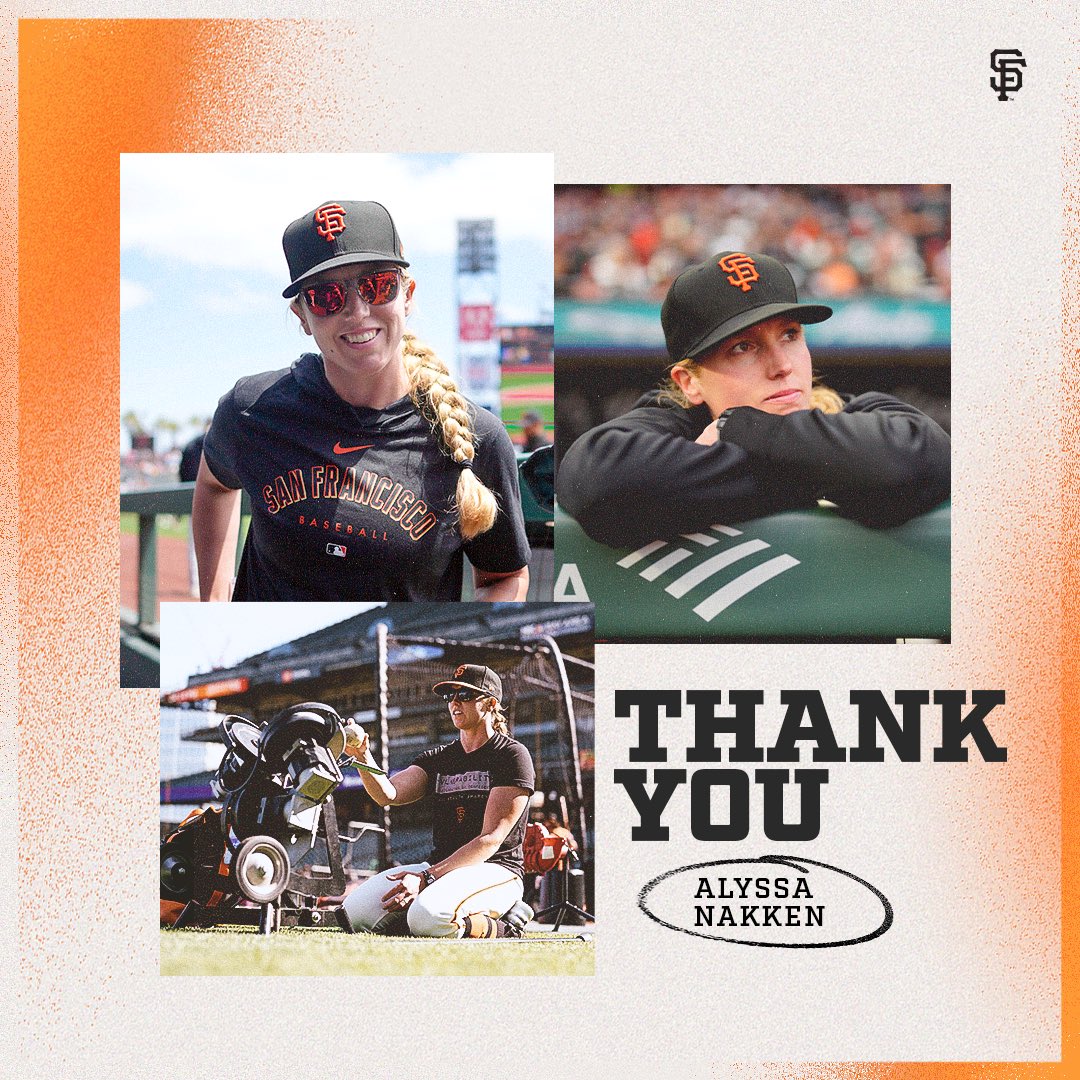 SFGiants's tweet photo. Thank you, Alyssa 🧡

We are grateful for your impact in the Clubhouse, on the field and across the game of baseball. You have inspired all of us and blazed a trail for women in sports. Best of luck in your new role! https://t.co/OWF9Y8Htc4