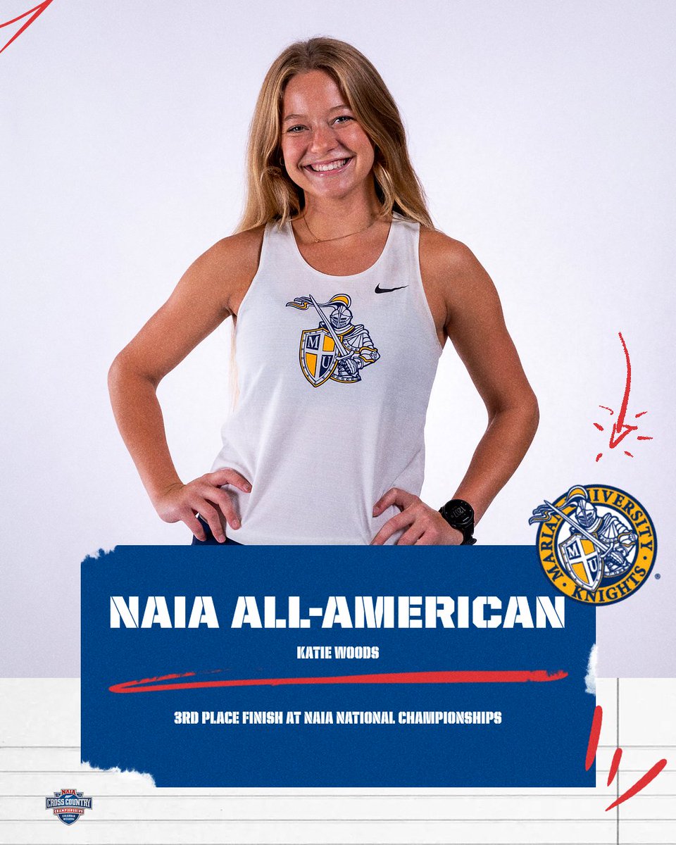 🇺🇸ALL-AMERICAN🇺🇸

Katie Woods is an NAIA All-American, finishing 3rd today at the NAIA Championships! 

Katie is just the third-ever All-American in program history, and the <a href="/MarianTrackXC/">Marian Track & Field</a> junior set a new school record today with a time of 20:56.9!

Congrats Katie!