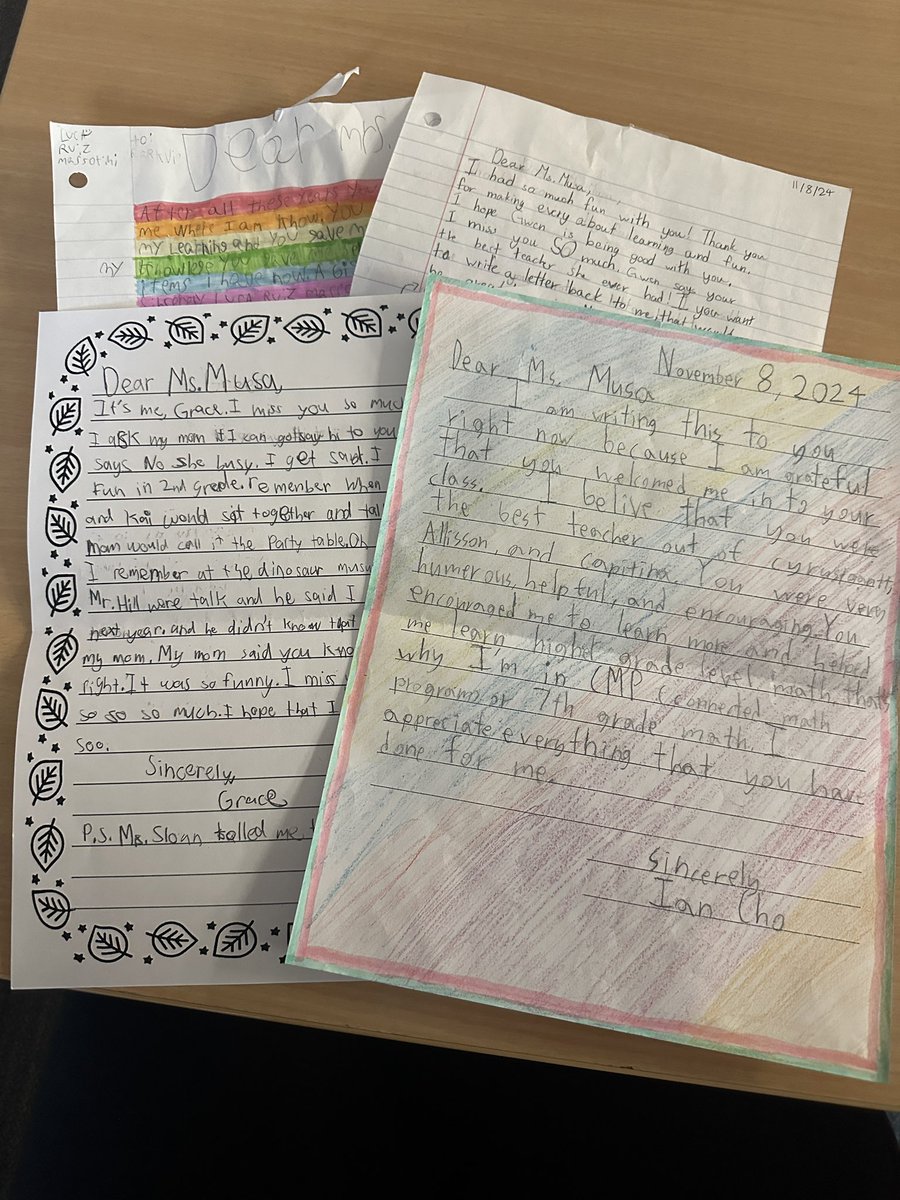 Shout out to 5th grade teachers for allowing past students to write us laters! It melted my heart. 💚🤍 <a href="/NCSD/">Novi Community School District</a>