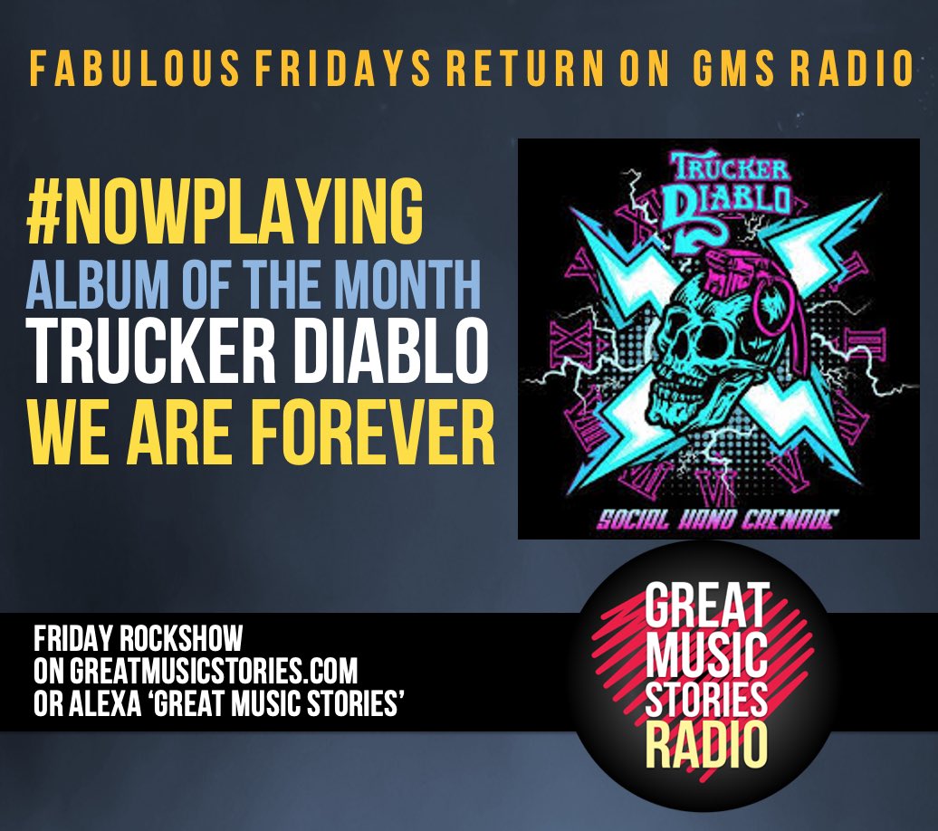 Time for November ⭐️⭐️⭐️⭐️⭐️ Album of the Month champs - <a href="/truckerdiablo/">truckerdiablo</a> - one of my choice picks from an album packed with firecrackers. Rock n roll doesn’t get more rock n roll than this folks. Go buy a copy now!

Friday rockshow on GMS Radio.