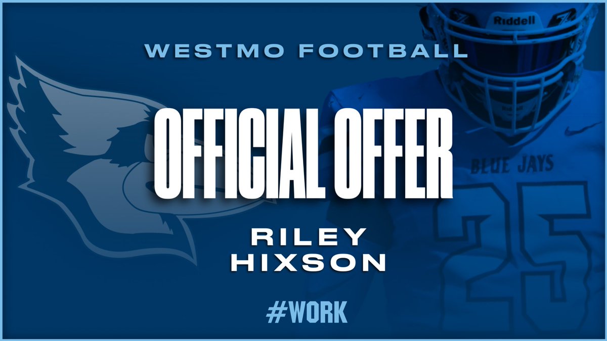 Riley Hixson (@rileyhixson3) on Twitter photo After a great conversation with. <a href="/Coach___Kelly/">Thomas Kelly</a> I am blessed to have received my first offer from <a href="/WESTMOFB/">Westminster College Football</a> After a great conversation with. <a href="/Coach___Kelly/">Thomas Kelly</a> I am blessed to have received my first offer from <a href="/WESTMOFB/">Westminster College Football</a>