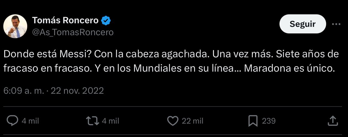 Hoy 22 de noviembre recordemos la reacción de los madridistas a la derrota de Argentina vs Arabia Saudí🇸🇦

Abro hilo