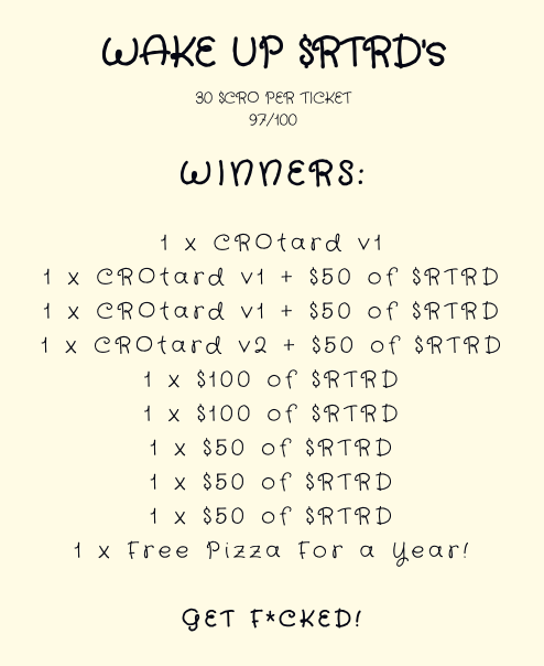 TrooprzArmy's tweet photo. $RTRD RE-WORKED!

Ok... lets go again @TrueRTRD 

🎁 100 Boxes @ 30 $CRO
🎁 1 in 10 Chance of WINNING
🎁 $500 of $RTRD to be won!
🎁 3 x CROtard v1
🎁 1 x CROtard v2
🎁 1 x Free Pizza For a YEAR!

https://t.co/1sZQya3NVM

Like, Repost &amp; Tag 3 #CroFam for chance at $50! https://t.co/i7T8Tf9eU8