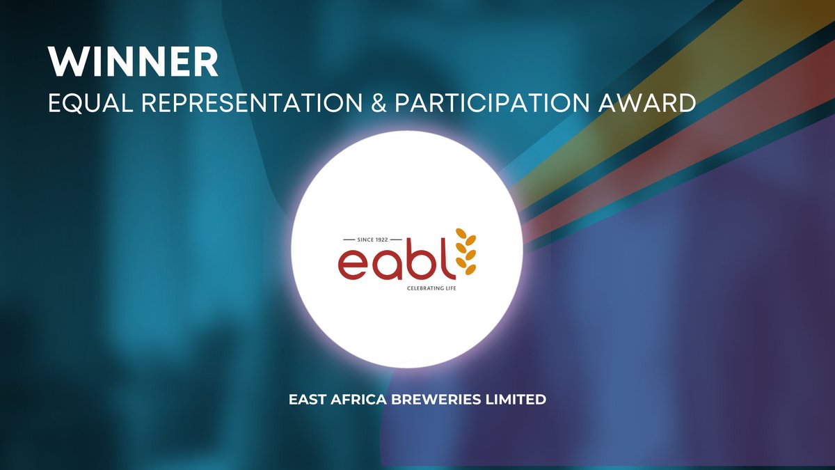 Congrats to <a href="/EABL_PLC/">East African Breweries PLC</a>, the winners of the Equal Representation &amp; Participation Award!

#GenderAwards