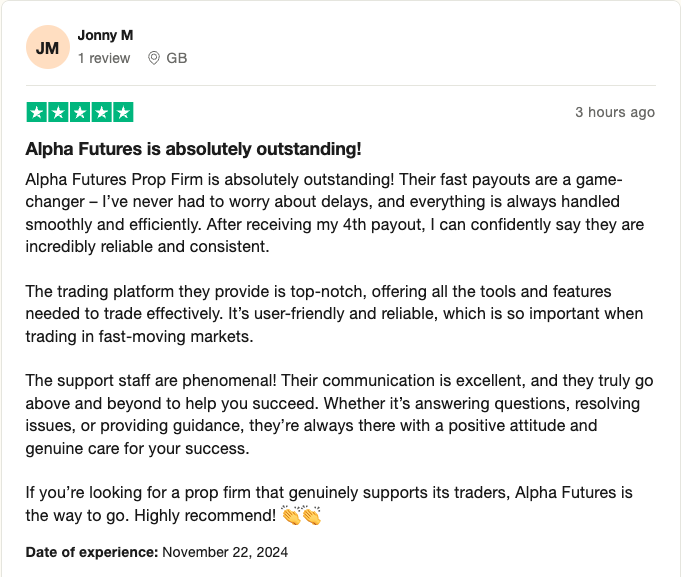 Alpha_Futures_'s tweet photo. A nice Friday for Jonny! 
+$4,500 from his new Advanced Account. 

- no consistency on Qualified
- no news rule
- no scaling rule
- no withdrawal threshold

Check out what he has to say about his experience so far! 

96% of our traders give us a 5⭐️rating. 
Will you be next?