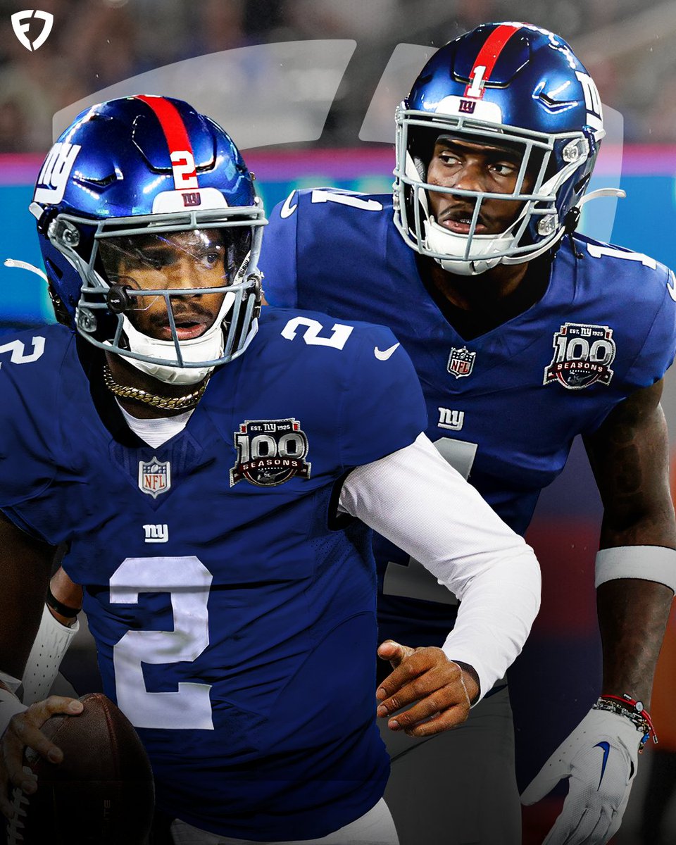 FanDuel's tweet photo. Shedeur Sanders &amp; Malik Nabers might RUN THE LEAGUE 🔥

#Giants100 | #NFL https://t.co/DDKUnvcy4k