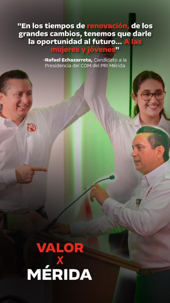 EchazarretaRafa's tweet photo. Más fuertes. 
#ValorXMerida 
@PRI_Nacional 
@PRI_Yucatan https://t.co/RZB0kGhpA5