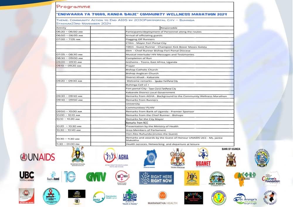 Kyomukama Flavia (@flaviakyomukama) on Twitter photo Fortportal City Marathon Programme 23/11/2024
You cant miss the marathon for anything is you are in Rwenzori Region
<a href="/aidscommission/">Uganda AIDS Commission</a> <a href="/PEPFAR/">PEPFAR</a> <a href="/UNAIDS/">UNAIDS Global</a> <a href="/UNAIDS_UG/">UNAIDS Uganda</a> <a href="/Aghaorg/">AGHA UGANDA</a> <a href="/Uganetlaw/">UGANET</a> <a href="/MACISUganda/">MACIS Uganda</a> Fortportal City Marathon Programme 23/11/2024
You cant miss the marathon for anything is you are in Rwenzori Region
<a href="/aidscommission/">Uganda AIDS Commission</a> <a href="/PEPFAR/">PEPFAR</a> <a href="/UNAIDS/">UNAIDS Global</a> <a href="/UNAIDS_UG/">UNAIDS Uganda</a> <a href="/Aghaorg/">AGHA UGANDA</a> <a href="/Uganetlaw/">UGANET</a> <a href="/MACISUganda/">MACIS Uganda</a>