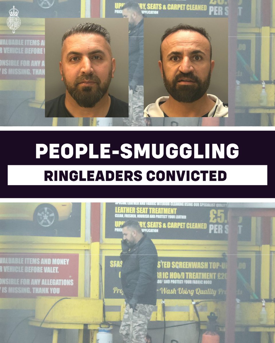 Two men, posing as carwash owners, have been convicted for running a people-smuggling operation which dangerously moved thousands of migrants across Europe.

People-smugglers must never be allowed to endanger lives for profit.