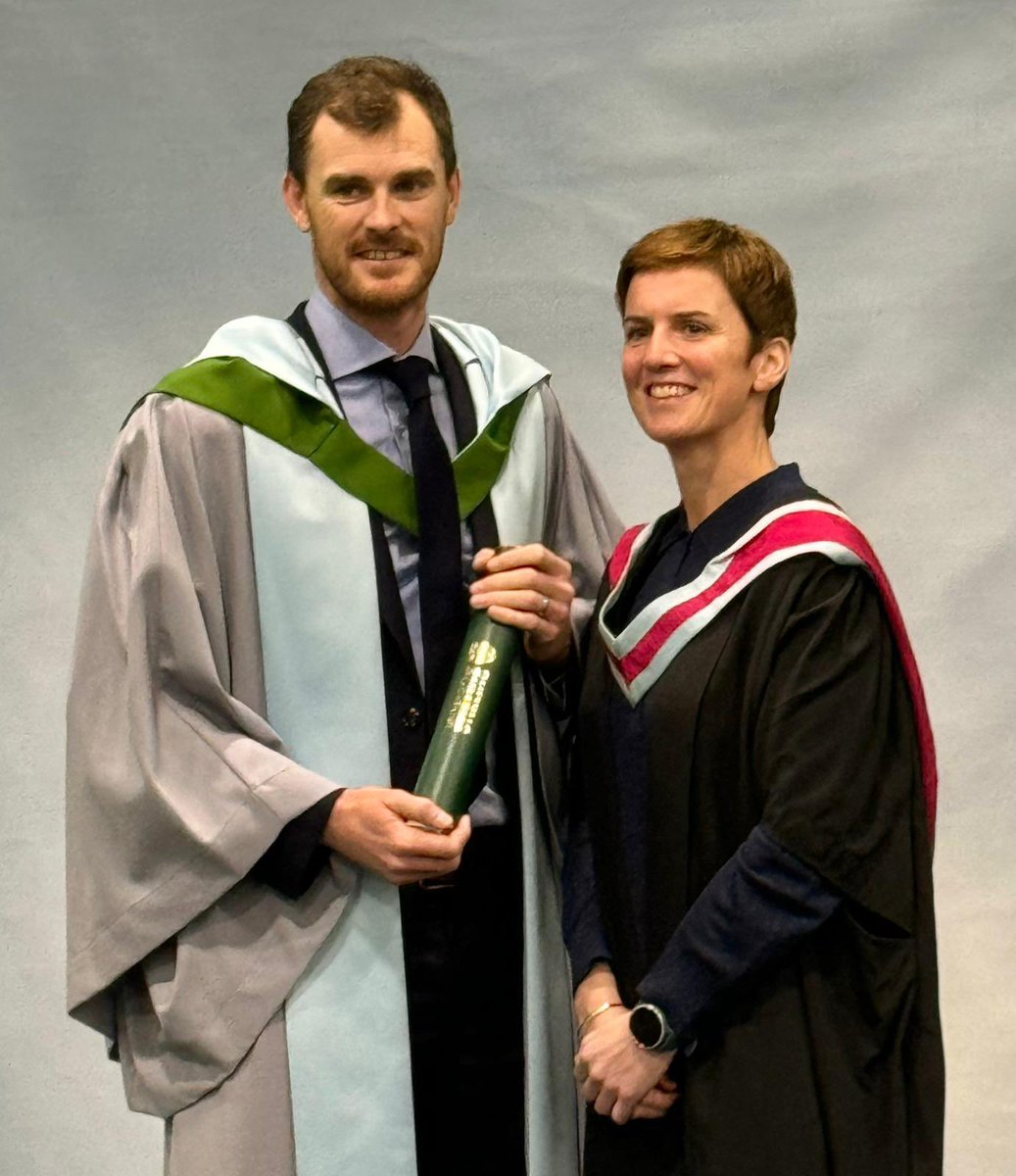 CathyTyrone's tweet photo. What an absolute honour to deliver the laureation for @StirUni Honorary Grad @jamie_murray. A world class sportsperson and a wonderful individual 🤗 @LordMcConnell @GerryMcCormac @eileenstir @LawsonKaren1 @JudyMurray #sportingexcellence https://t.co/89fJ5fdsW2