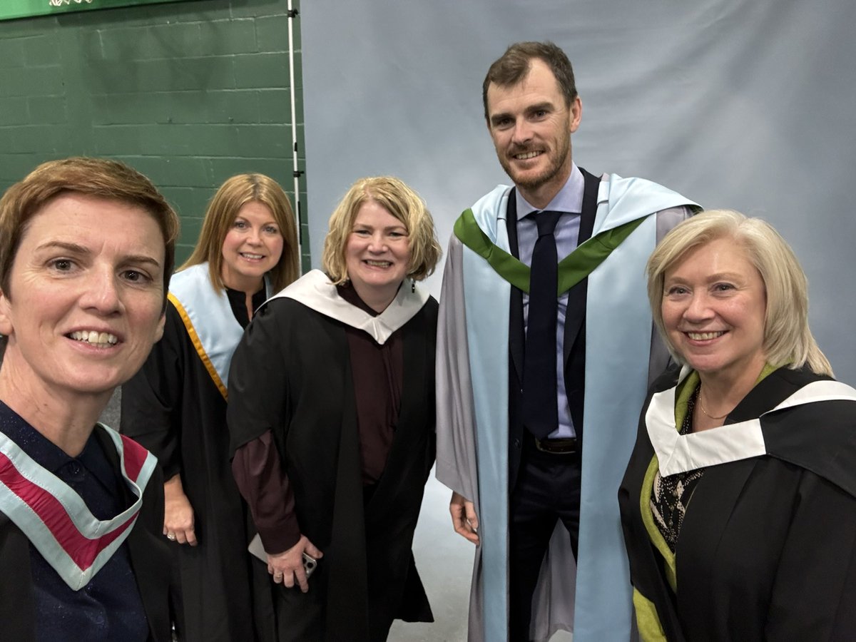 CathyTyrone's tweet photo. What an absolute honour to deliver the laureation for @StirUni Honorary Grad @jamie_murray. A world class sportsperson and a wonderful individual 🤗 @LordMcConnell @GerryMcCormac @eileenstir @LawsonKaren1 @JudyMurray #sportingexcellence https://t.co/89fJ5fdsW2
