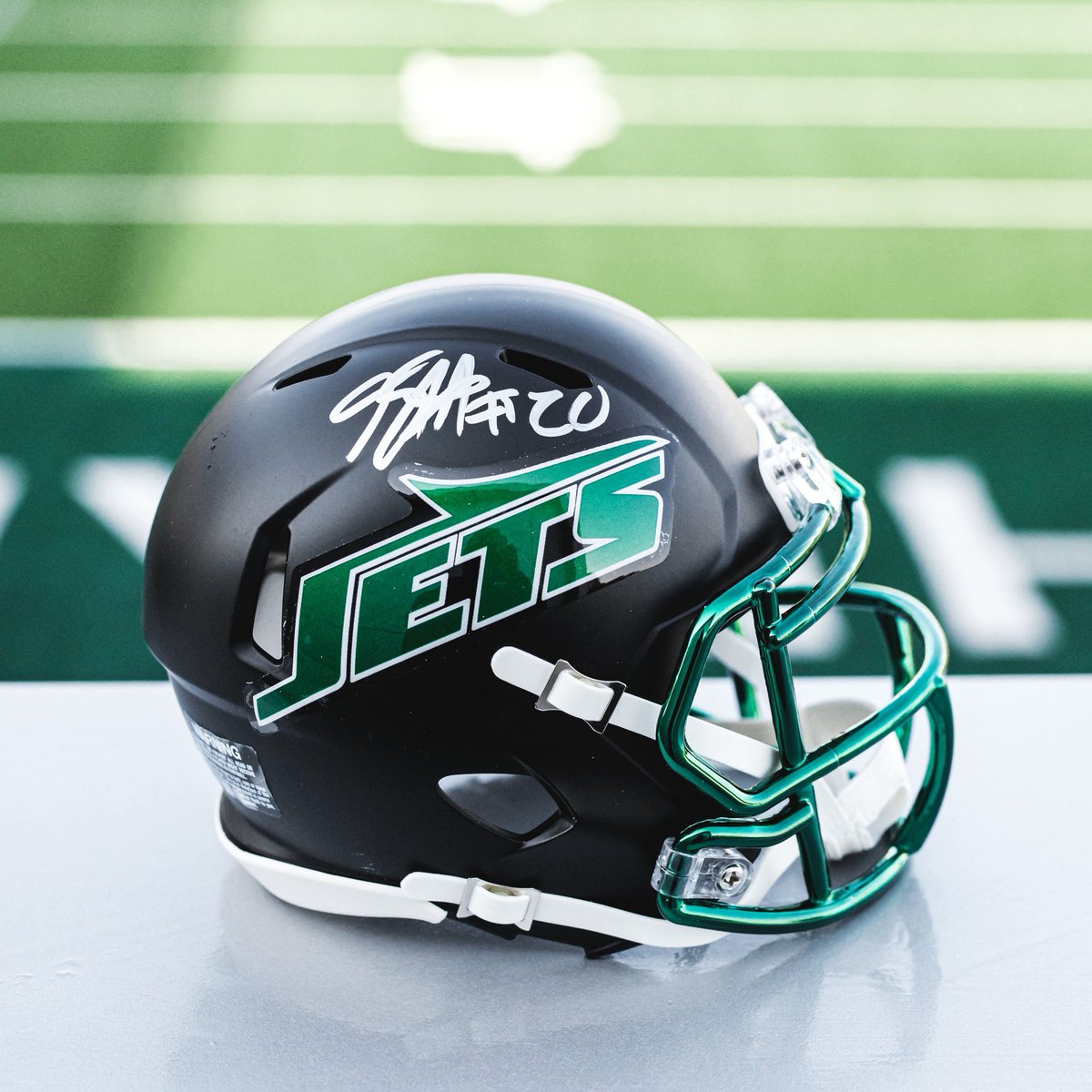 Who wants this signed <a href="/BreeceH/">Breece Hall</a> mini-helmet?