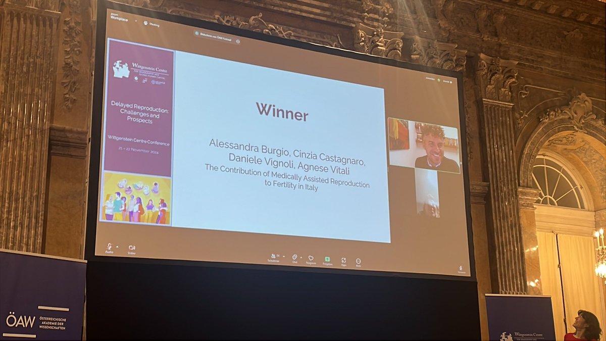 Paola Di Giulio (@paodig) on Twitter photo <a href="/WiCVienna/">Wittgenstein Centre</a> <a href="/agnevitali/">Agnese Vitali</a> … and the winner is… 👏👏👏 Alessandra Burgio, Cinzia Castagnaro, Daniele Vignoli, <a href="/agnevitali/">Agnese Vitali</a>
“The Contribution of Medically Assisted Reproduction to Fertility in Italy” <a href="/WiCVienna/">Wittgenstein Centre</a> <a href="/agnevitali/">Agnese Vitali</a> … and the winner is… 👏👏👏 Alessandra Burgio, Cinzia Castagnaro, Daniele Vignoli, <a href="/agnevitali/">Agnese Vitali</a>
“The Contribution of Medically Assisted Reproduction to Fertility in Italy”