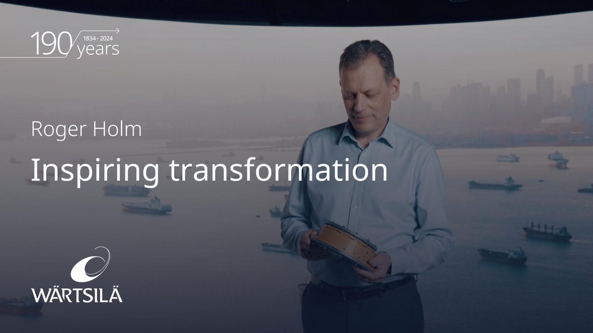 KaijaVenemies's tweet photo. Our success is fuelled by the visionary minds &amp; innovative spirits of our people, propelling the maritime industry's transformation. 🚢

Roger Holm, President of @WartsilaMarine, shares highlights from his incredible 27-year journey with us. https://t.co/mTXJnZGMPc

#Wartsila190 https://t.co/fC6iquYlG9