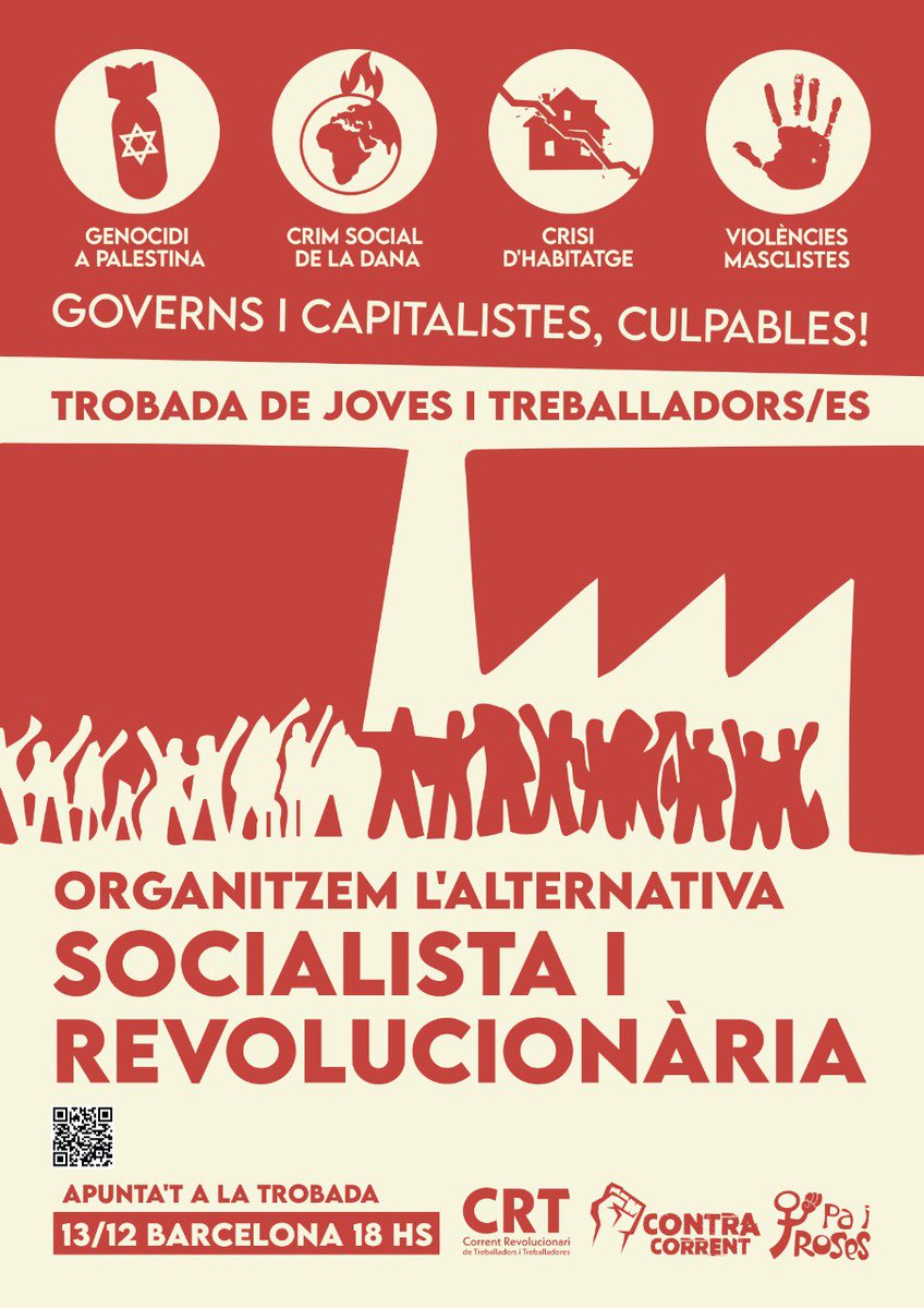 Contrac_Cat's tweet photo. 📣Vine a la tobada de joves i treballadxs
✊🔻Organitzem l'alternativa socialista i revolucionària
📅 13/12 🕡18h 📍Nou Barris
Apunta't aquí
https://t.co/7pnYg8vhBY https://t.co/IuKcNjsY1u