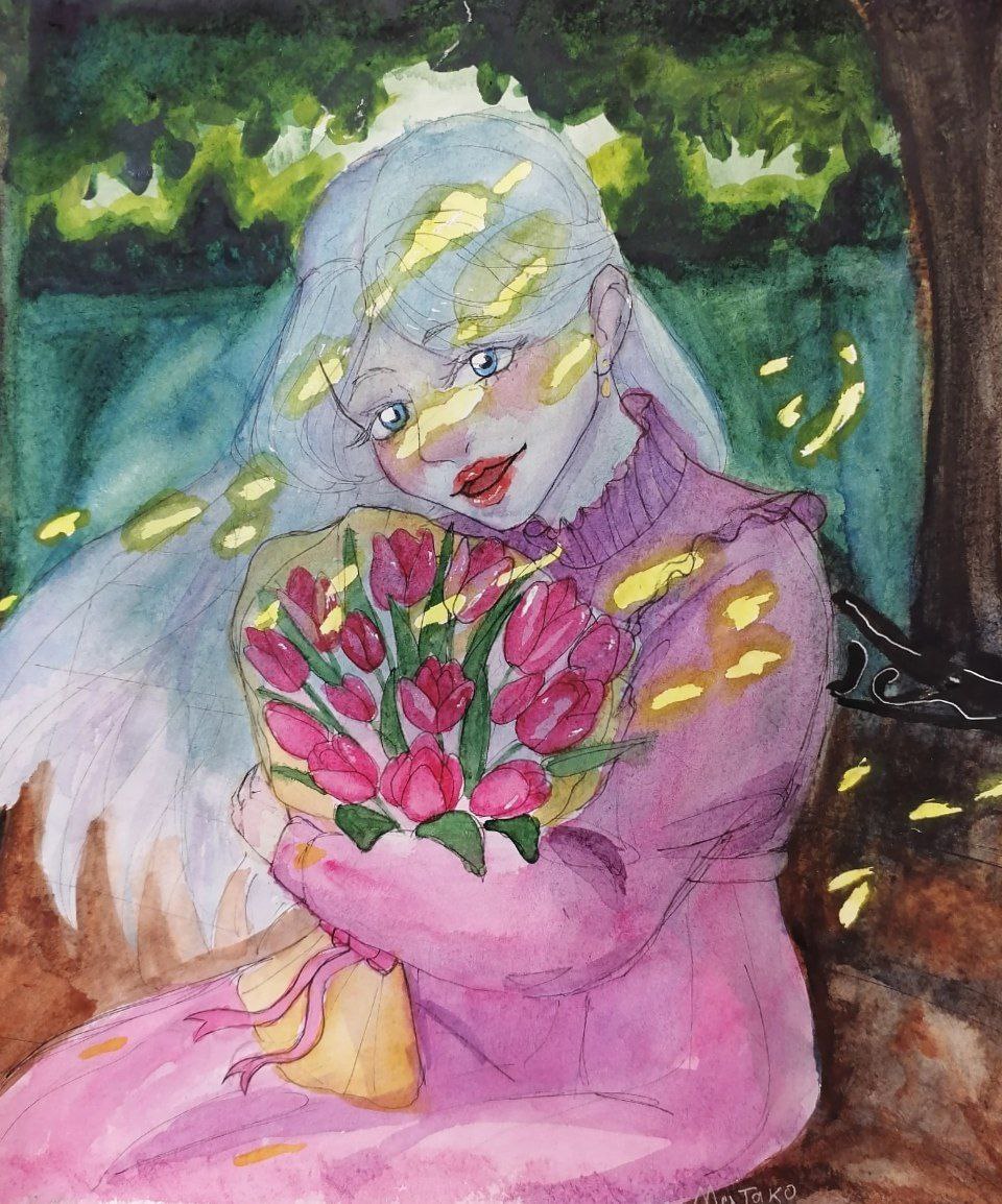 Matako2713's tweet photo. 🌷🌷🌷
#art #artwork #artist #traditionalartist #traditionalart #traditionalwork #watercolor #watercolorart #drawing #oc #originalcharacter https://t.co/1GBF7HzdwN