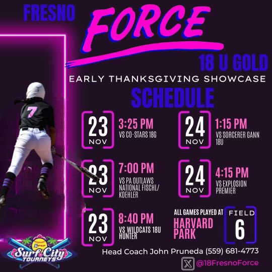 RaynieRamirez09's tweet photo. @paigeyadairr Welcome to California Coach! My Fresno Force Gold team will be at Harvard Park for the early Thanksgiving showcase. It would be an honor if you came by to check us out. https://t.co/nO8CmtgoAs