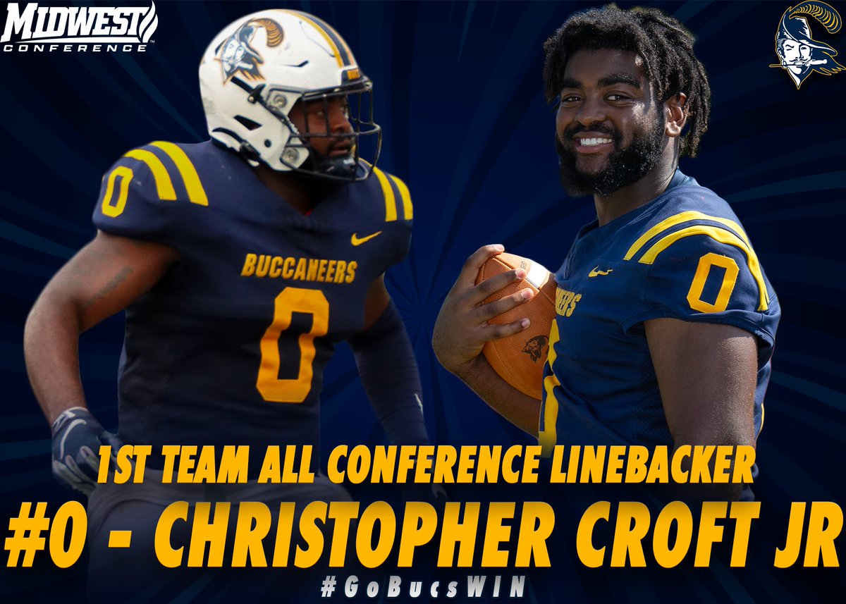 Congratulations to Christopher Croft Jr on being named 1st Team All Conference Linebacker! #GoBucsWIN