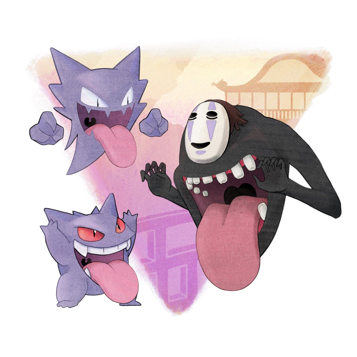 tinomadethat's tweet photo. totoro &amp; friends.

#StudioGhibli x #Pokemon

#totoro #ponyo #spiritedaway #pokemon #fanart #procreate https://t.co/71yfgGMtal
