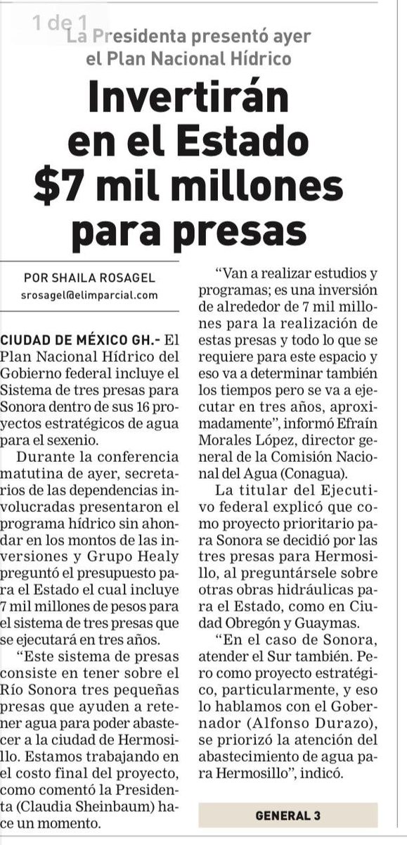 MaestriaGIA's tweet photo. Plan Nacional Hídrico: inversiones para Sonora 
#agua #recursohídrico #presas #mgia #Colson 
Vía. El Imparcial https://t.co/Kzx8038uVW