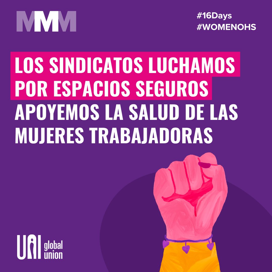 ¡Únete a <a href="/uniglobalunion/">UNI Global Union</a> <a href="/uni_equal/">UNI Equal Opportunities</a> en los  #16díasdeactivismo por lugares de trabajo seguros!

Desde el 25 de noviembre al 10 de diciembre nos unimos para exigir mejores estándares de salud y seguridad ocupacional y para abogar por la ratificación del Convenio 190 de la OIT.