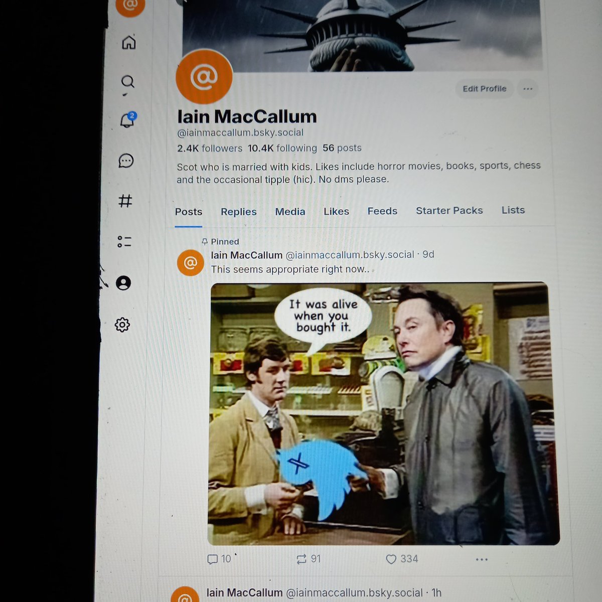 IainMacCallum2's tweet photo. @dongillette I joined last week. Feels like a much better place to be. https://t.co/gJPv0rELga