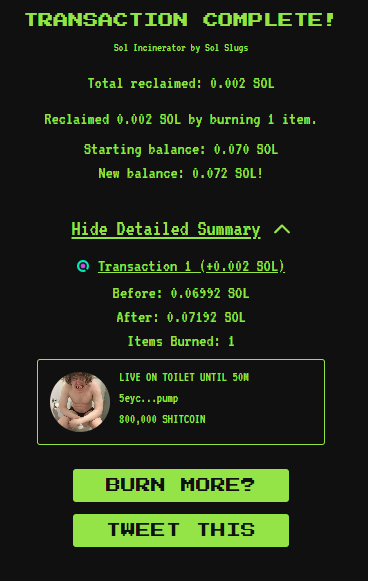 NormeNorme's tweet photo. just burnt another $5000 of SHITCOIN
!! ive burnt at least 40k at this point BUT IM DOING IT FOR THE LOVE OF THE GAME 🔥🔥 https://t.co/U6BFTD1S1Y