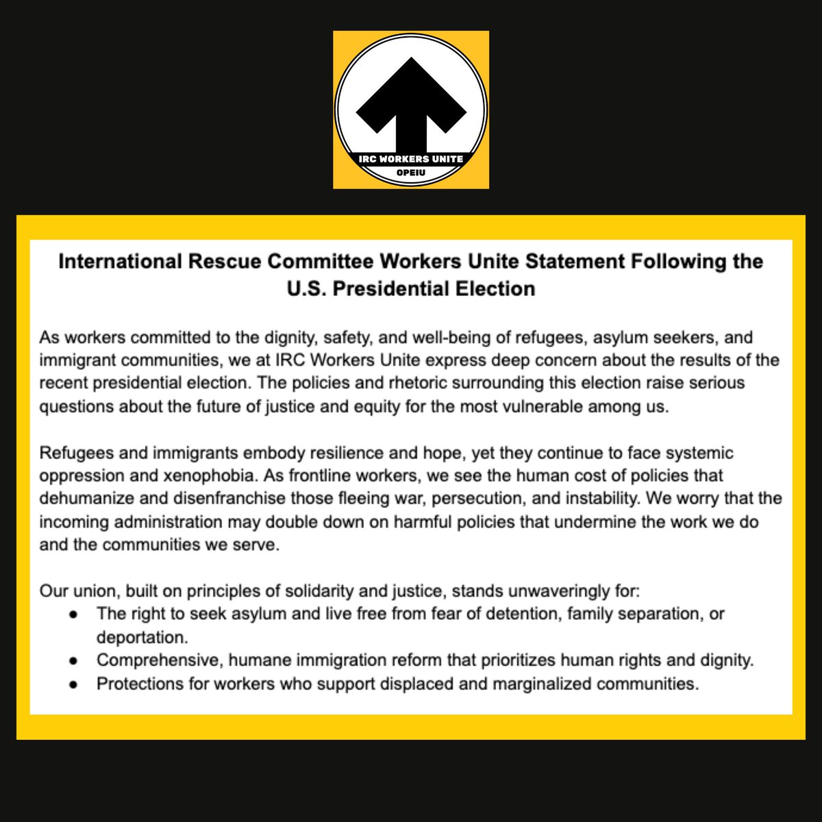 IRCworkersUNITE's tweet image. We will never stop fighting for each other, our clients, and our communities. Solidarity.