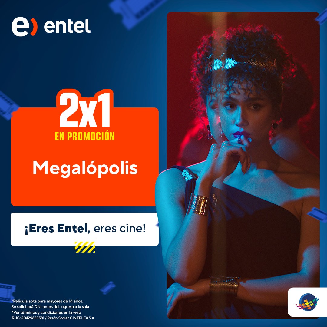 cineplanet's tweet photo. ¡MÁS DÍAS DE CINE CON #ENTEL! 🤩🎬
¡Las mejores películas te esperan con esta promo imperdible! 🎟️✨
Solo ingresa tu código en nuestra web 🌐 o app 📲 y listo.
¿Qué esperas para disfrutar en tu Cineplanet favorito? 🍿✨
#PromoEntel #Cineplanet #2x1DePelícula #NuestraCartelera https://t.co/KDFaJA5dvd