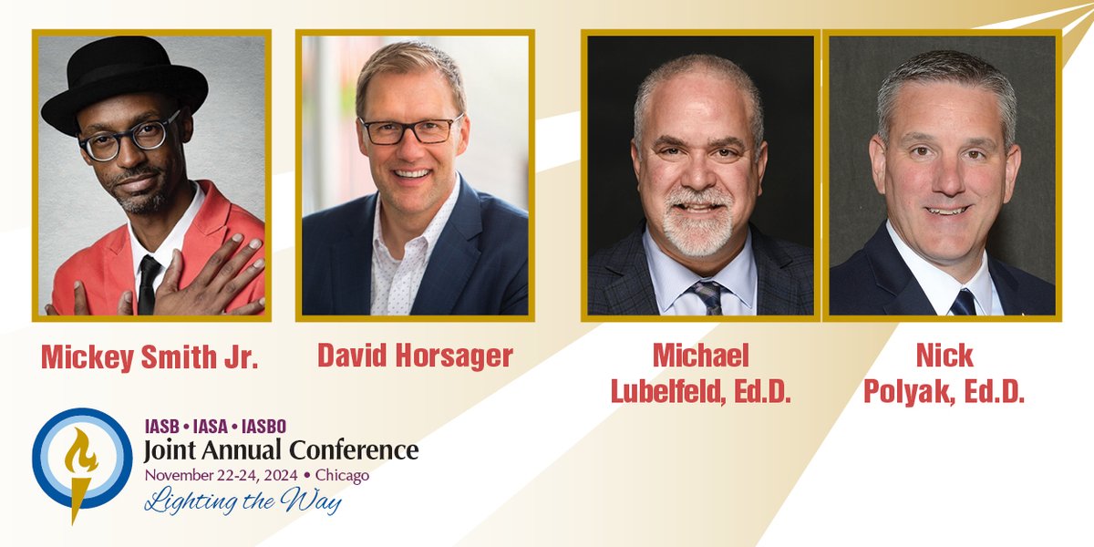 lL School Boards (@ilschoolboards) on Twitter photo We have four outstanding General Session Speakers planned for you this weekend. Let’s give a big welcome to <a href="/mickeysmithjrs/">Mickey Smith Jr. M.M.Ed.</a> <a href="/DavidHorsager/">David Horsager</a> <a href="/mikelubelfeld/">Michael Lubelfeld</a> and <a href="/npolyak/">Nick Polyak</a>, our #ILjac24 Keynote Speakers. We have four outstanding General Session Speakers planned for you this weekend. Let’s give a big welcome to <a href="/mickeysmithjrs/">Mickey Smith Jr. M.M.Ed.</a> <a href="/DavidHorsager/">David Horsager</a> <a href="/mikelubelfeld/">Michael Lubelfeld</a> and <a href="/npolyak/">Nick Polyak</a>, our #ILjac24 Keynote Speakers.