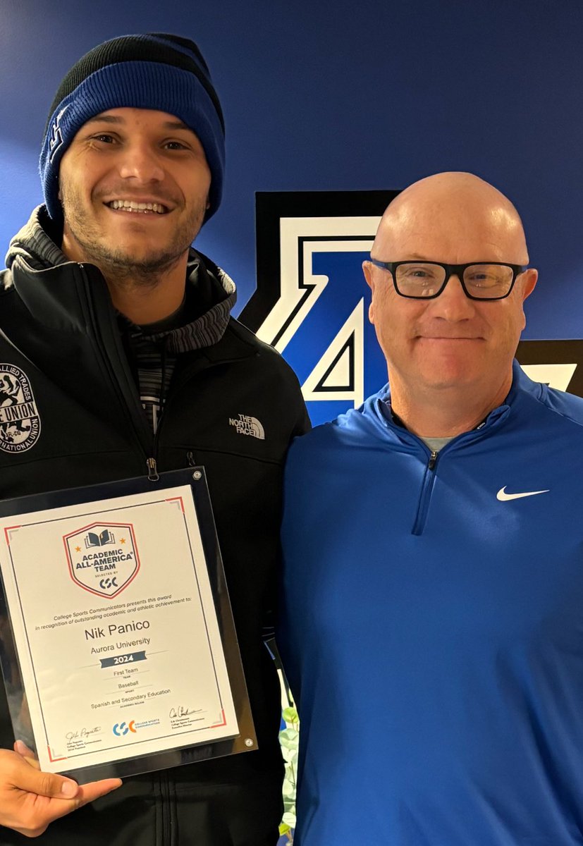 Honored to give Nik Panico his 1st Team Academic All-American plaque today. He was also conference player of the year last year. Thats a pretty good year!