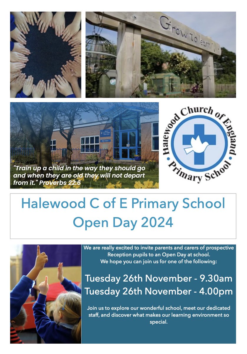 halewoodcofe's tweet photo. Welcoming prospective parents of Reception age children on Tuesday.

Please see the attached advert for further information.

We look forward to seeing lots of you there! https://t.co/OFXxyUqdNj