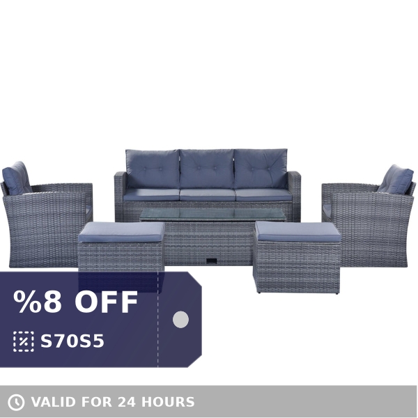 shopping4every's tweet photo. Check out this product 😍 6-Piece Outdoor Wicker Sectional Set with Coffee Table &amp; Cushions (Dark Grey) 😍 
starting at $901.99. 
Show now 👉👉 https://t.co/fdWdAGoEEP https://t.co/wD9donUpRl