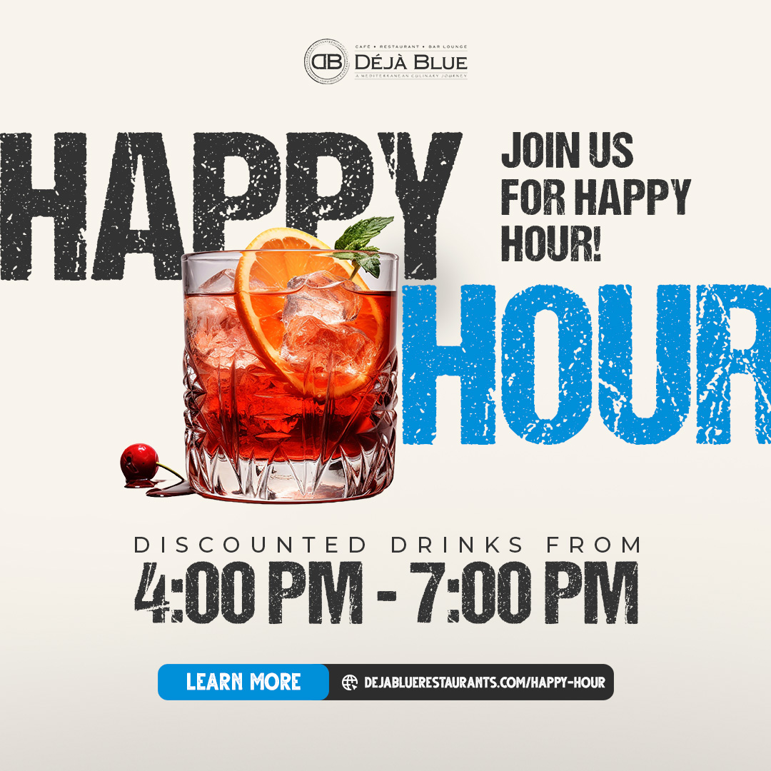 dbrestaurants's tweet photo. 🍹 Happy Hour at Deja Blue! 🍹

Join us every day (except Monday) from 4:00 PM to 7:00 PM for our unbeatable Happy Hour specials!

📍 7805 North University Drive, Parkland
🌐 https://t.co/8BUMcuzUWI https://t.co/A9fpni3ygh