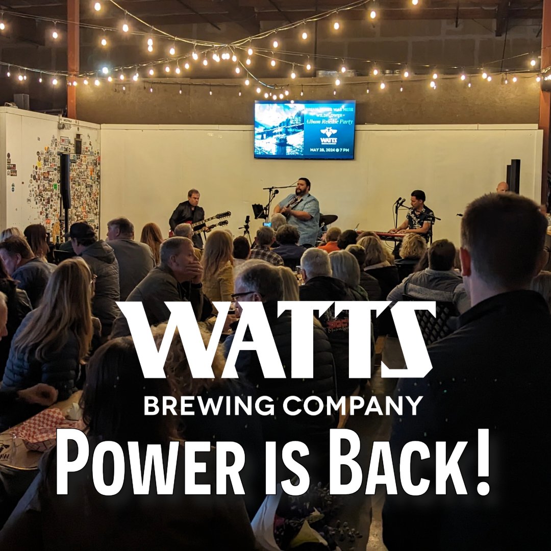 The power is back! We have cold beer, warm food, and some fantastic music tonight to celebrate the return to normal. Tandem food truck will be here at 4:30 pm, and the Just Four Guys jazz band starts at 6 pm.
