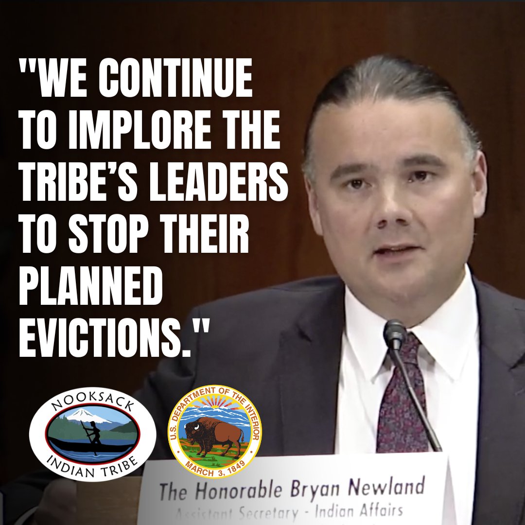 We lift our hands to <a href="/AsstSecNewland/">Bryan Newland</a> for denouncing these unlawful evictions. We ask for <a href="/SecDebHaaland/">Secretary Deb Haaland</a> to join him. We ask for everyone's prayers as our Elders face evictions by Nooksack cops next Friday--national Native American Heritage Day. We Belong.