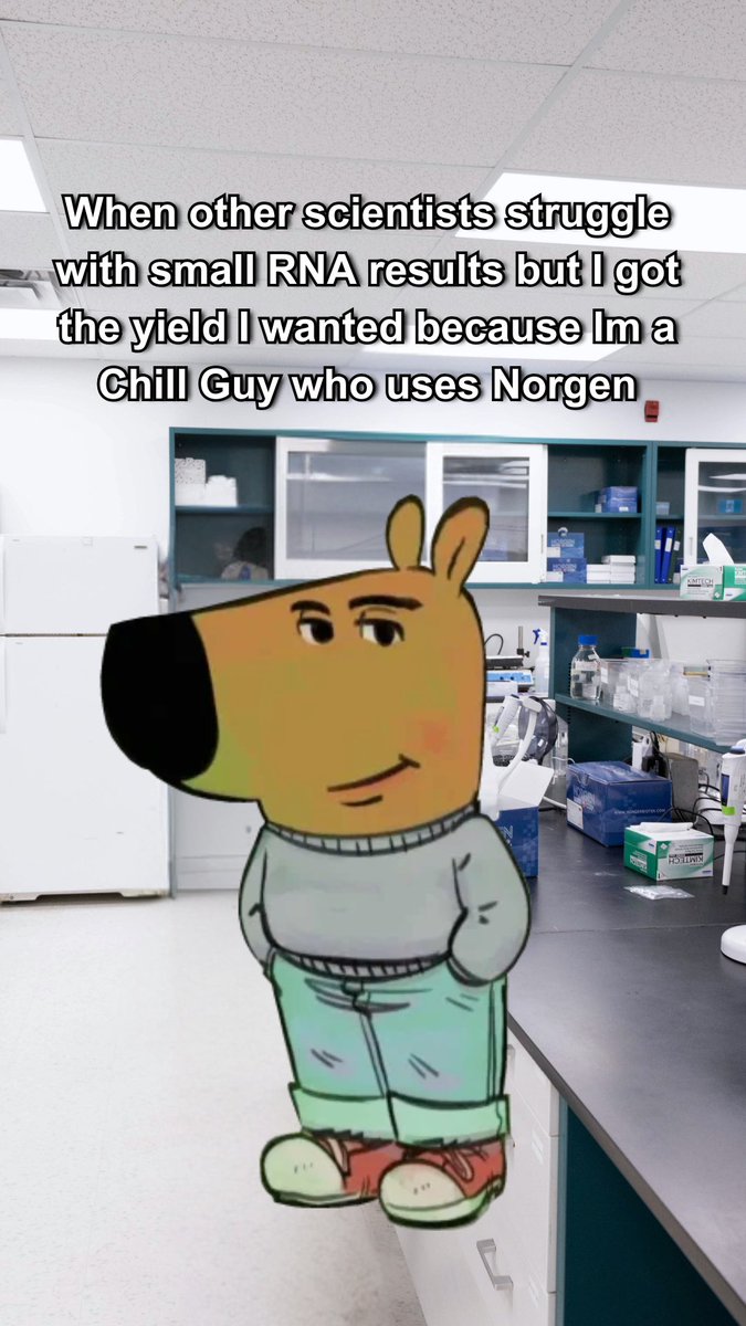 NorgenBiotek's tweet image. Small RNA yield struggles? Not us. I'm just a Chill Guy using Norgen.🔬
✔️ High yield
✔️ Reliable results
✔️ Zero stress
#ChillGuy #ScienceHumor #Chillguymeme
Animation credit: @PhillipBankss