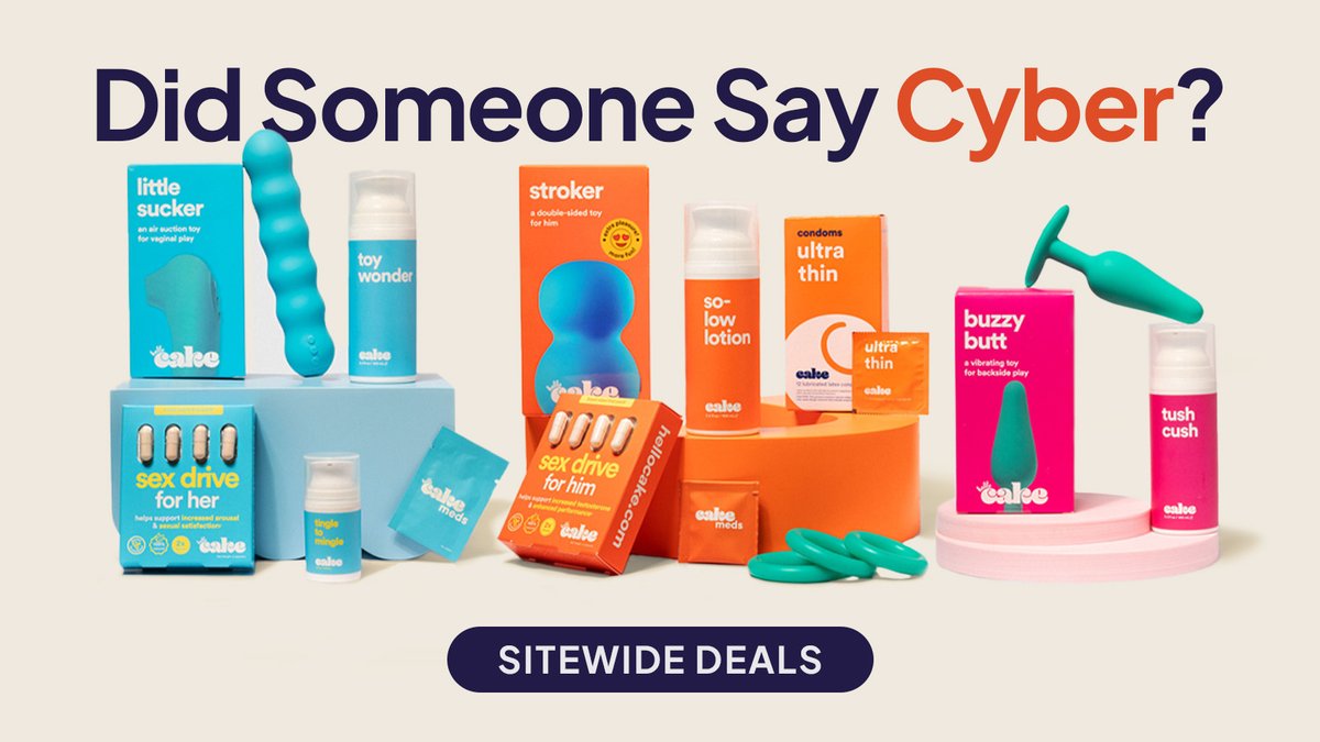 #CyberWeek has come and SO CAN YOU, with 25% off #sex toys, lube, meds and more at hellocake.com 
(Excludes subscriptions, no promo code required, sale ends 12/2) #blackfriday