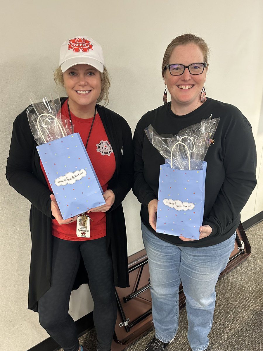 Our November LAS of the month are <a href="/MsLShepherd/">Lauren Shepherd</a> and <a href="/friskeyc/">Colleen Friskey</a>! Both of these <a href="/CMSWestWrangler/">Coppell Middle School West</a> LAS excel at celebrating their students and staff! <a href="/CoppellESLBIL/">Dr. Anita de la Isla</a> #CoppellESLBIL