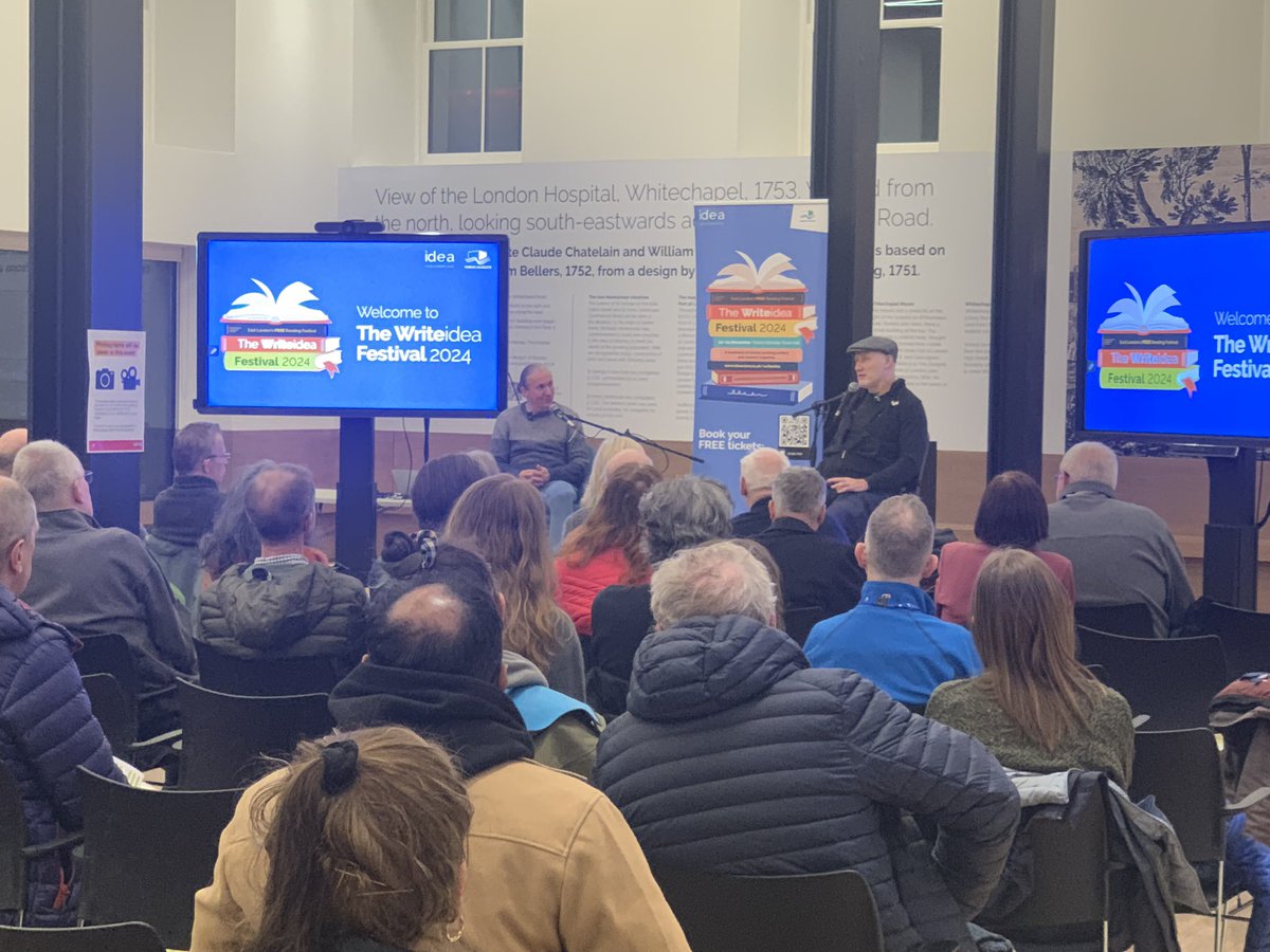 Ange_Idea's tweet photo. And we are off!! #writeidea24 @Writeideafest with a local icon and #punkAF Jah Wobble limited free tickets still available for some of the weekends events. Visit @ideastores for yours https://t.co/bE2ffiwoAG