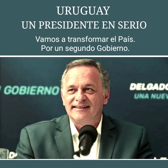 blanca2024vic's tweet photo. URUGUAY NECESITA UN PRESIDENTE EN SERIO > CON DELGADO EL PAÍS ESTA SEGURO. #CR #AD #2GOB https://t.co/0gs6DmBH4f