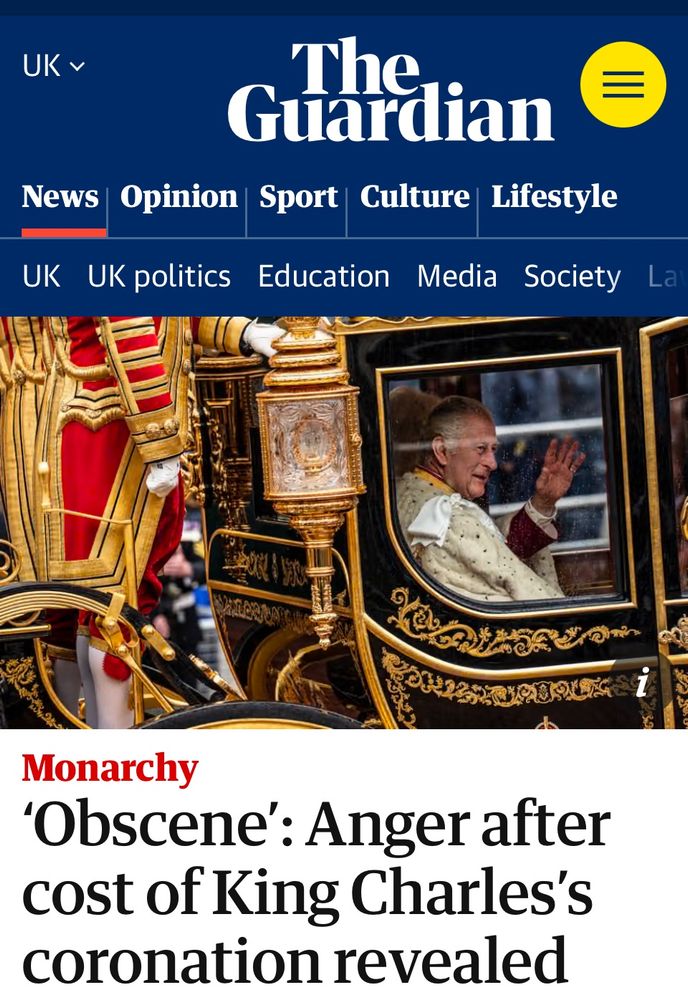 At least £72m for King Charles Coronation.

And he opened two food banks.

#AbolishTheMonarchy