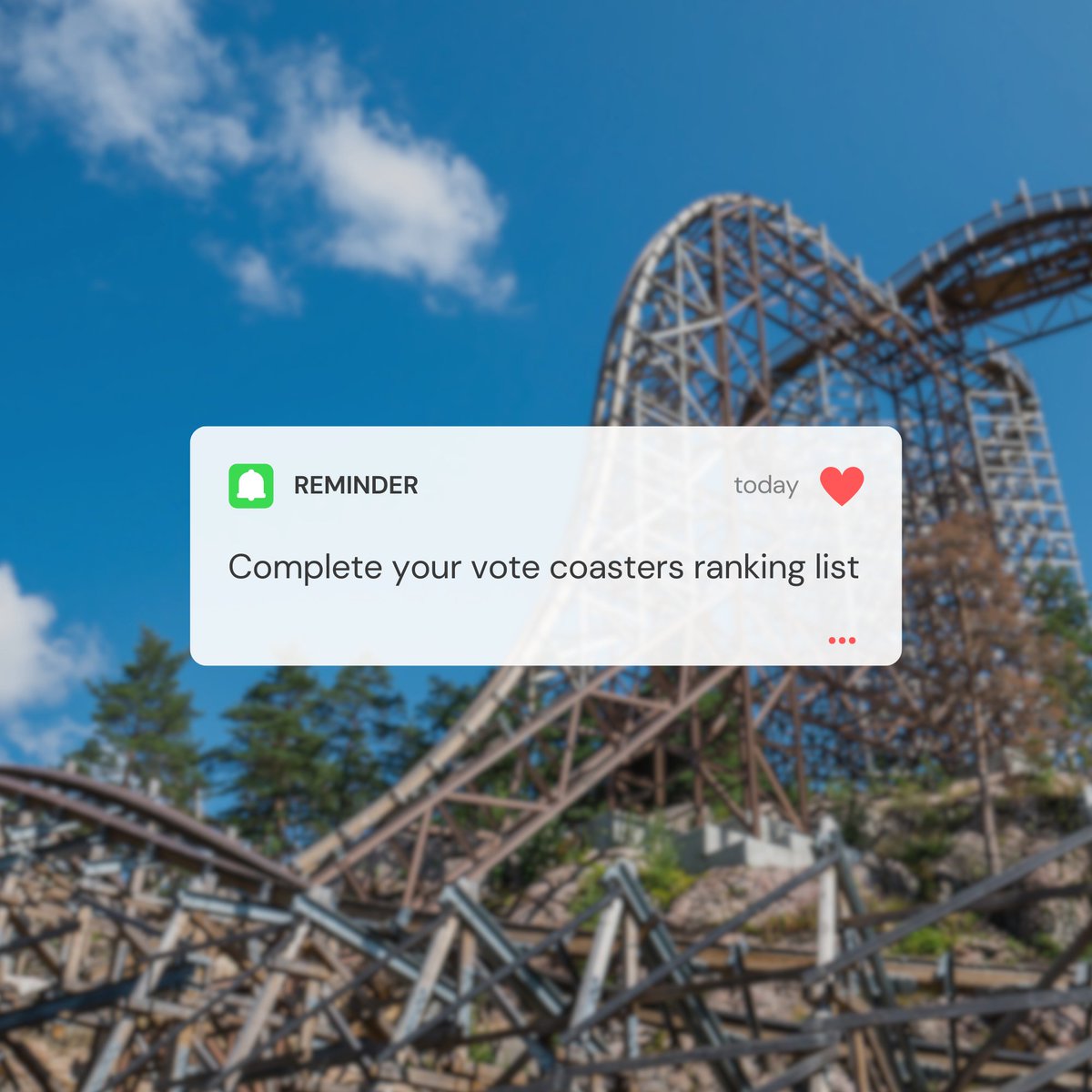 🔔 REMINDER 🔔

If you've used vote coasters in previous years you can pick up where you left off!

Simply log in, load your old ranks, and start adding new roller coasters 🥇

Get ranking now 👇
votecoasters.com