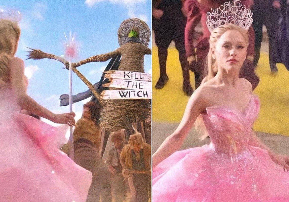 caseyleemoore's tweet photo. Ariana Grande’s comedy is perfection in Wicked but ugh I love what she did in No One Mourns The Wicked. So subtle but effective. https://t.co/x63efwJWcL
