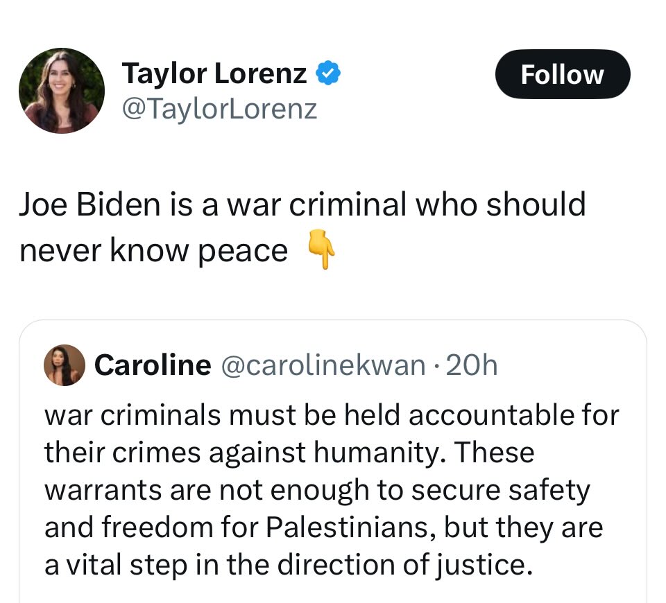 davidfolkenflik's tweet photo. Taylor Lorenz in August, saying that she hadn’t called President Biden a war criminal in a private IG post:

“You people will fall for any dumbass edit someone makes.”

Taylor Lorenz today https://t.co/O8KCj7SFEy