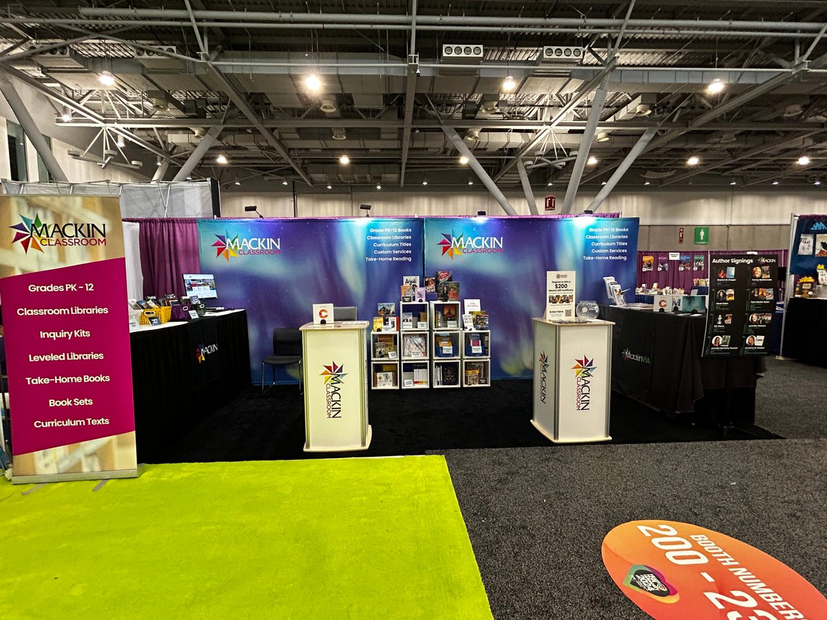 MackinLibrary's tweet photo. We're so excited to be at #NCTE! Make a note to visit Booth #202 for fun giveaways, contests, author signings, and information about our excellent #classroom services! 📚😊 @mackinclassroom @ncte https://t.co/t4hlpP0iaN