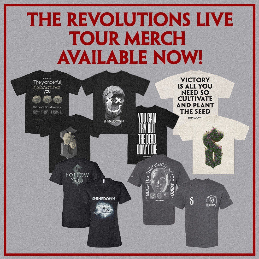 Give the Gift of Shinedown this holiday season with our BRAND NEW holiday 🎊collection ➕ a throwback to tour favorites from The Revolutions Live! 🤘

👉 store.shinedown.com
