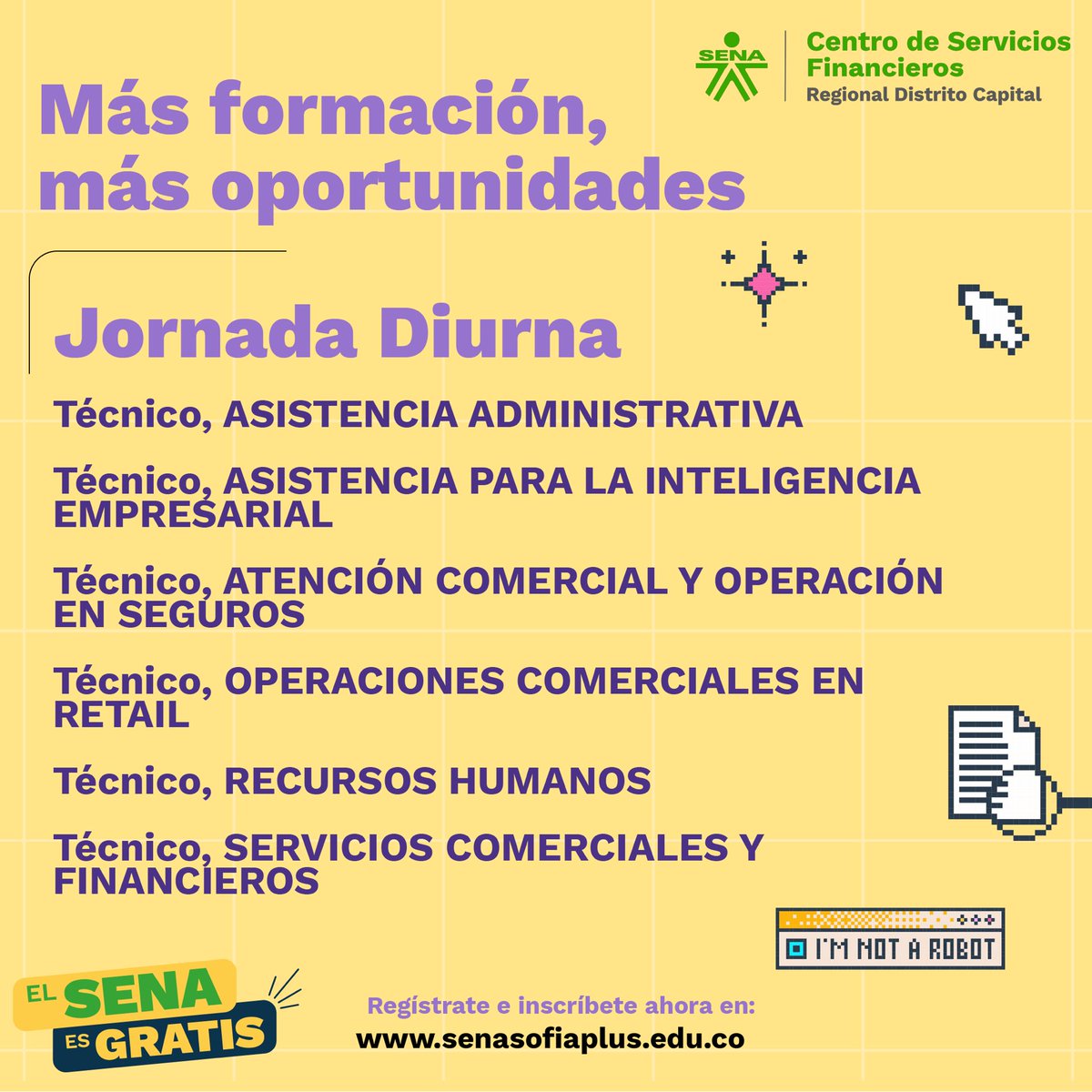 easoto09's tweet photo. 📣 ¡Atención! 🎓✨

Del 5 al 11 de diciembre se abren las inscripciones para la I Oferta Presencial 2025. 

Transforma tu futuro con el SENA. Es tu oportunidad para acceder a formación gratuita, de calidad y con enfoque en diversas áreas https://t.co/0YC0XsNexq