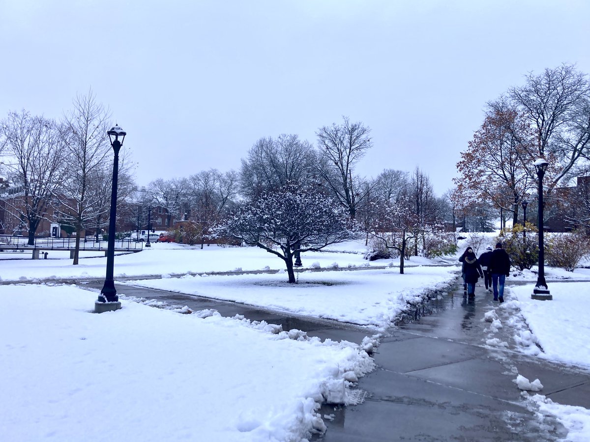 First snow of the semester made for an eventful commute down from Syracuse, but at least it looks nice