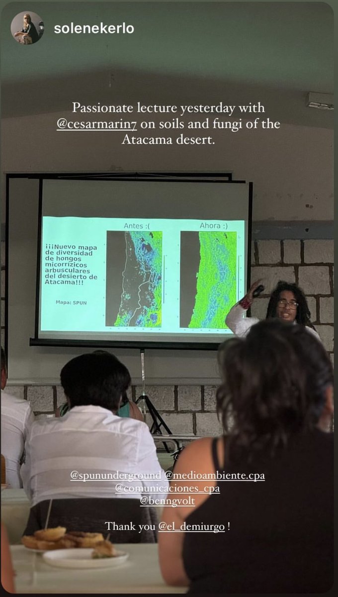 Had a blast yesterday giving a talk in our <a href="/spununderground/">SPUN</a> &amp; Concejo de Pueblos Atacameños project exploring the #AMF biodiversity of the driest place on 🌍 + presenting a documentary by Mateo Barrenengoa about this sampling. Impossible not to be passionate &amp; happy about this!